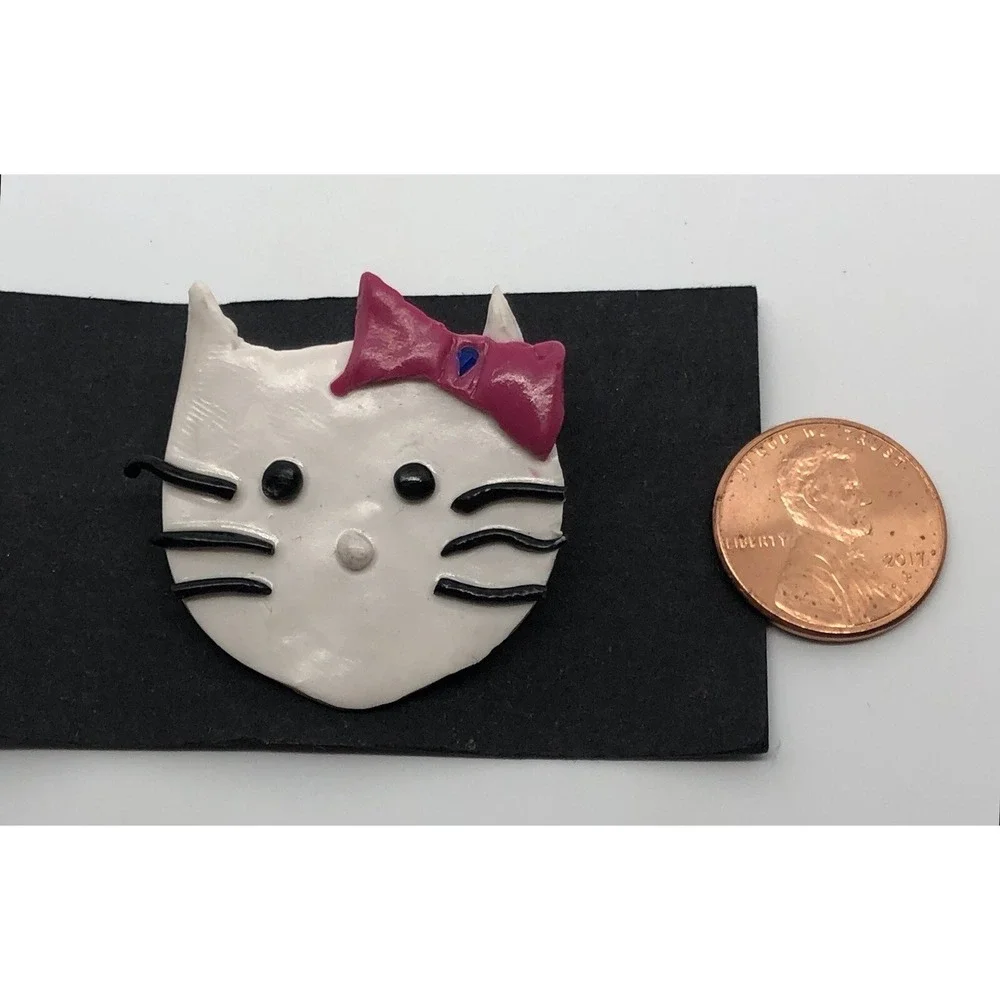Unique Hand Made Clay Hello Kitty‎ Sanrio Pin Lapel Brooch 1.5